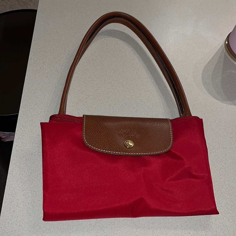 large red long champ tote